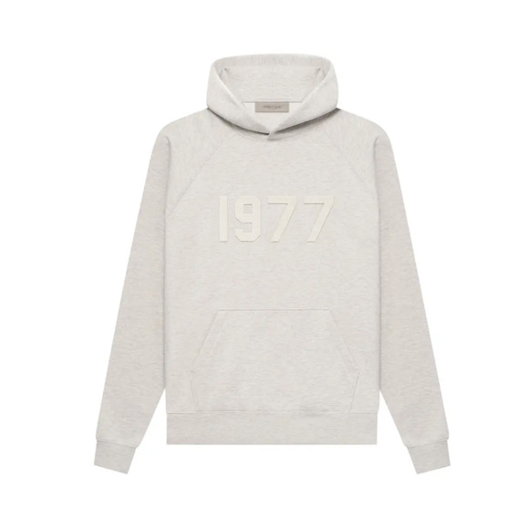NWT Fear of God Essentials 1977 Hoodie Light Oatmeal Size Large - Picture 1 of 3
